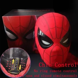New Spider-man:no Way Home Spider Man Mask Luxury Helmet Rechargeable Remote Eyes Movable Mask Cosplay Decoration Gift Toys - Color : black